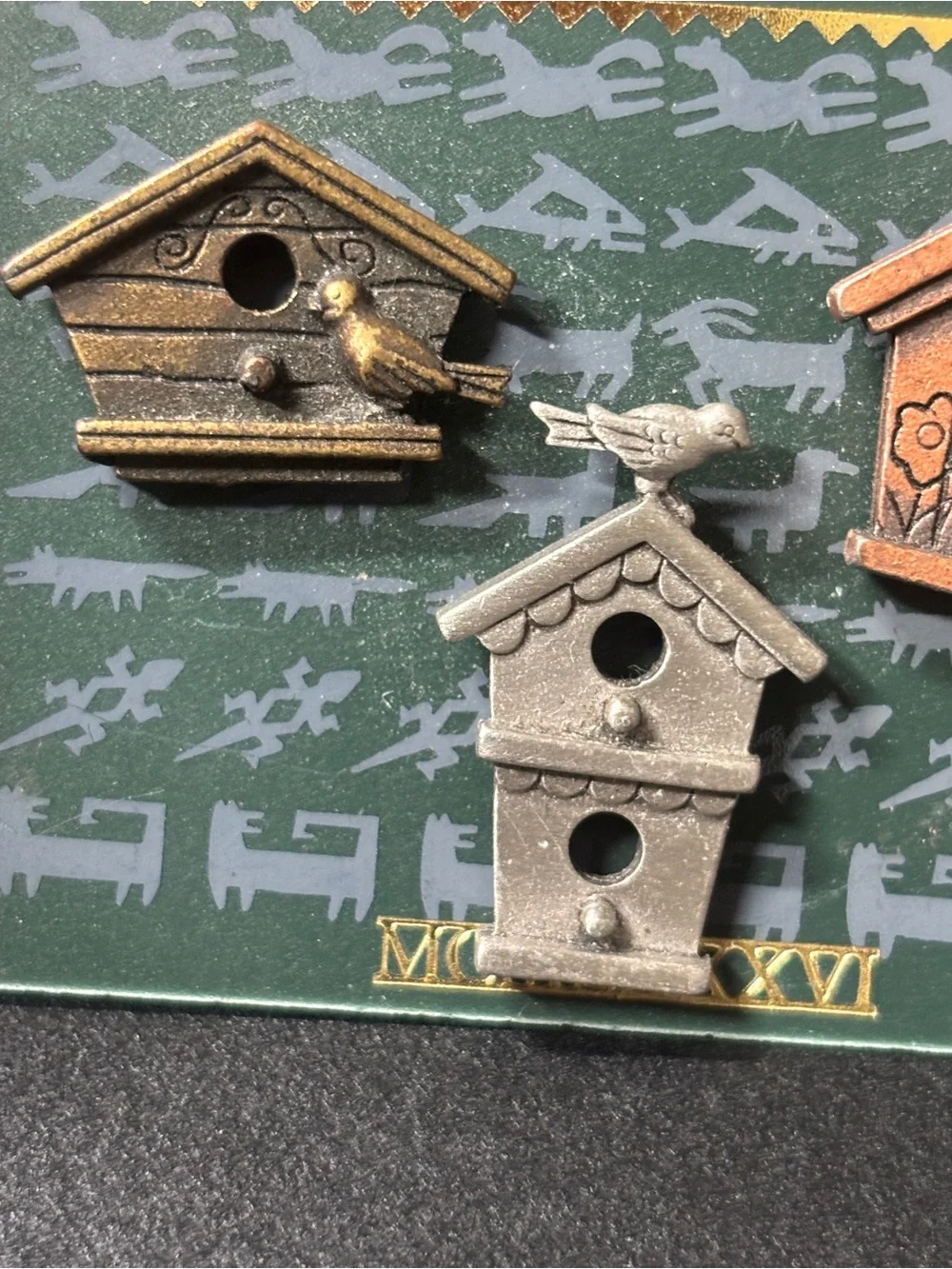Vintage 1986 J.J. Jonette Artifacts Birdhouse Pins